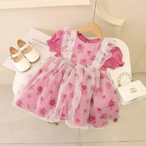 Pink  Floral Princess Dress